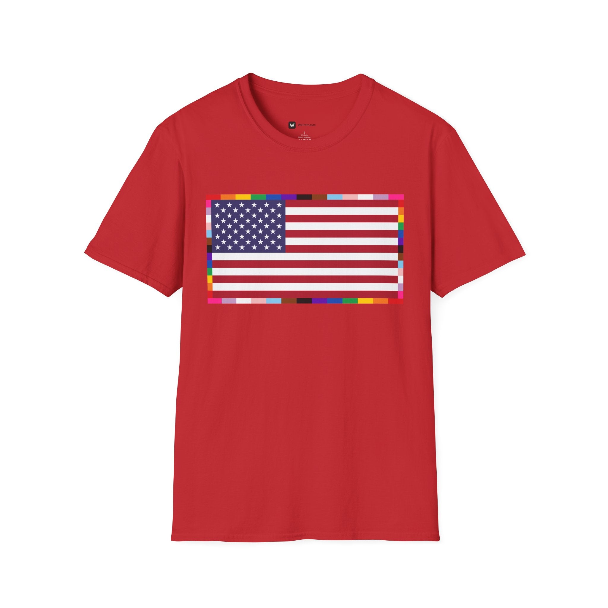 Unisex Tee American Unity Flag | USA Flag T-Shirt, LGBTQ+ Pride Diversity Inclusion