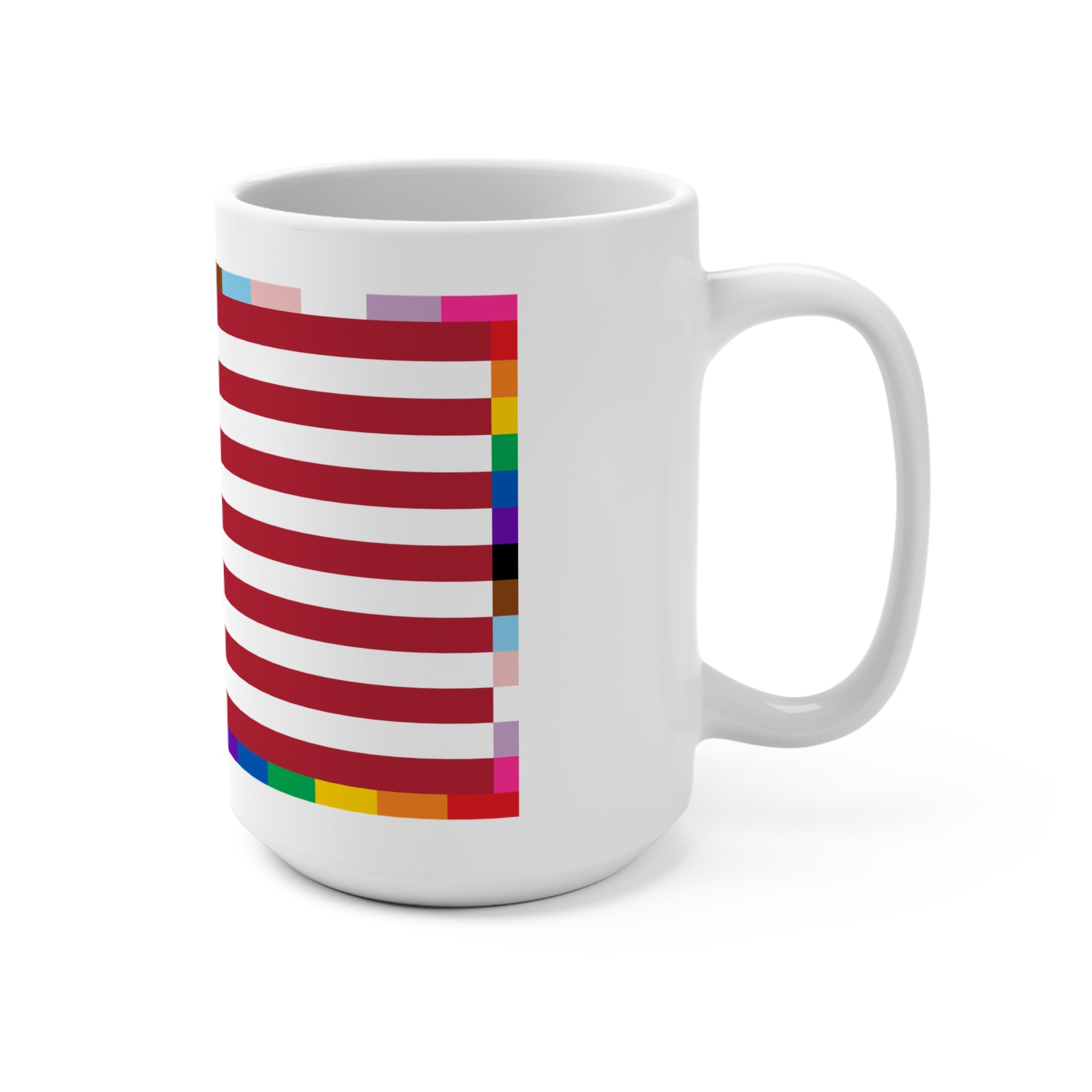 American Unity Flag Mug / Coffee Cup— 15oz USA  LGBTQ+ Pride Diversity Inclusion