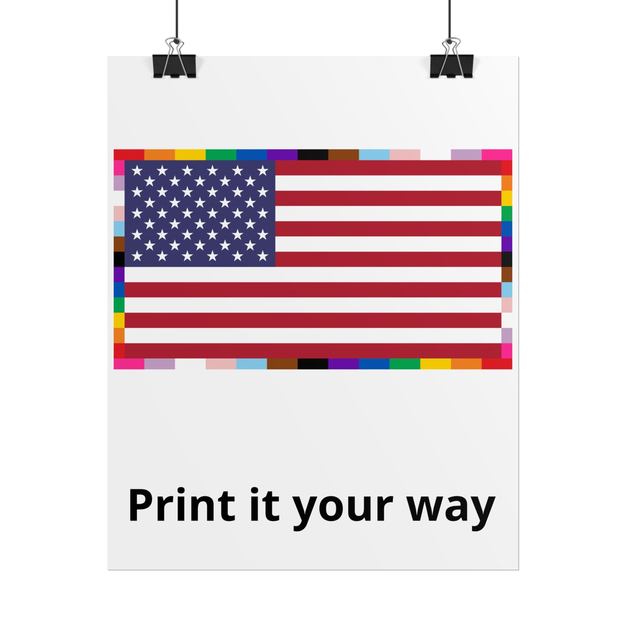 Custom American Unity Flag Poster - | USA Patriotic LGBTQ+ Pride