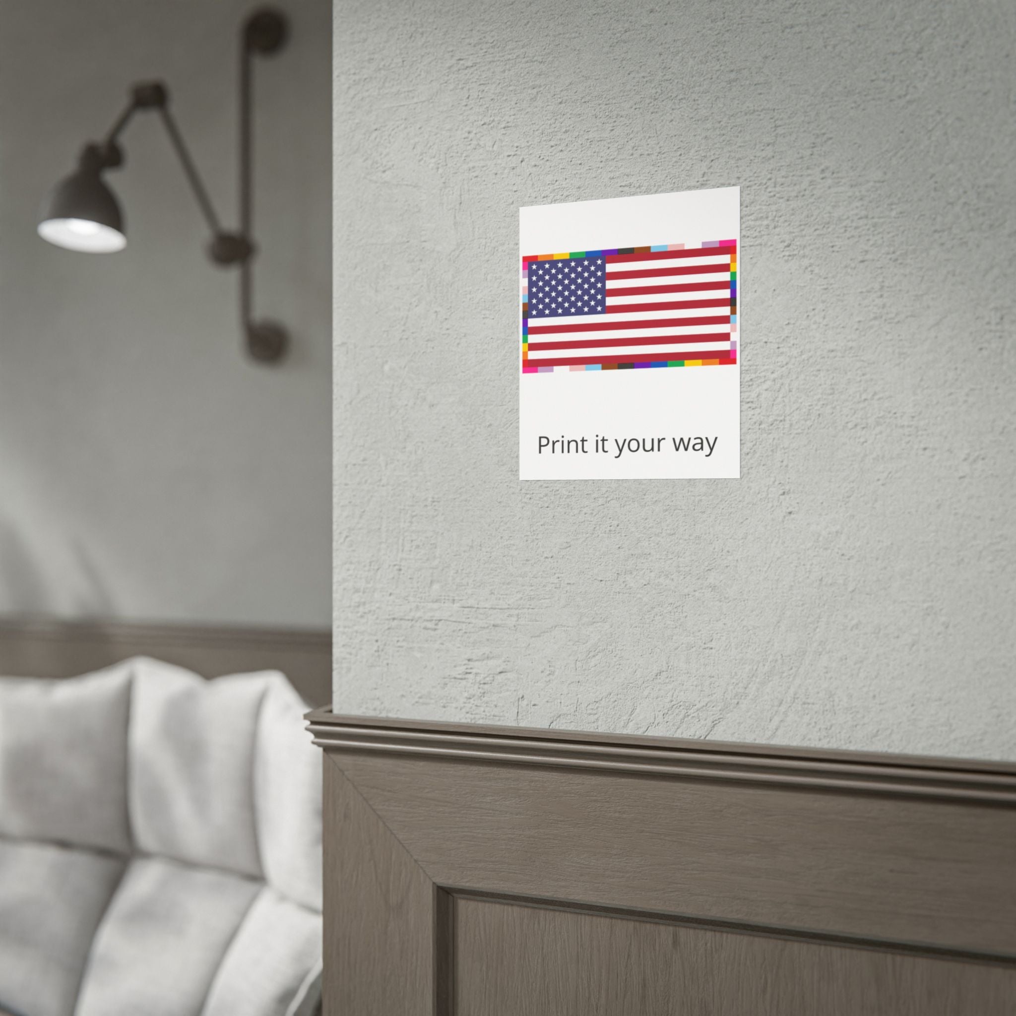 Custom American Unity Flag Poster - | USA Patriotic LGBTQ+ Pride