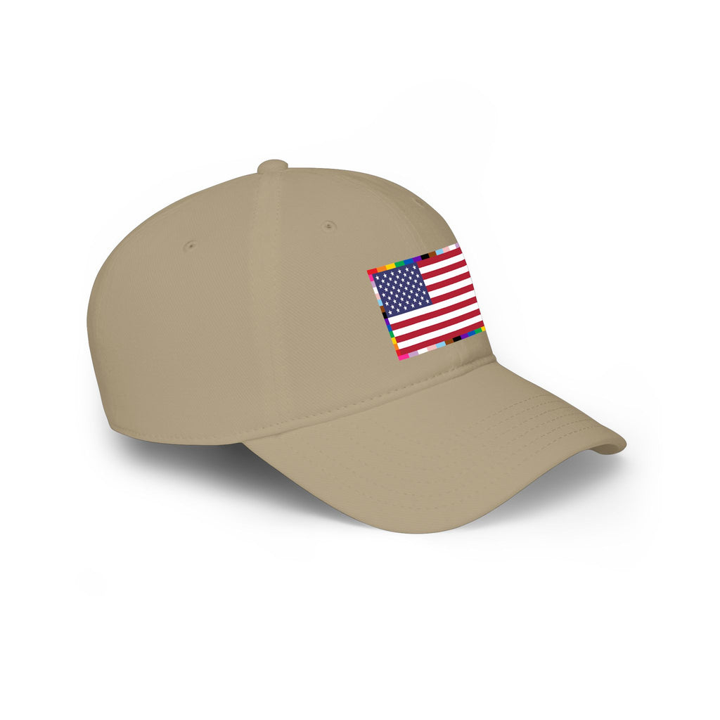American Unity Flag Baseball Cap — USA Flag, LGBTQ+ Pride Diversity Inclusion