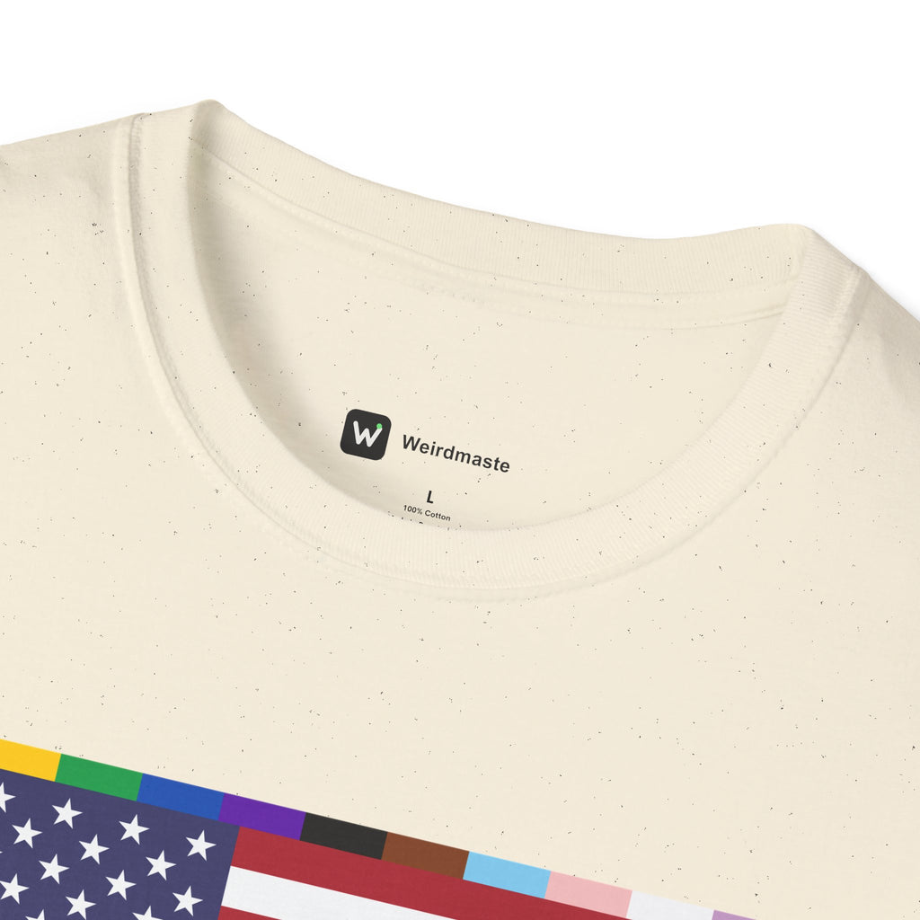 Unisex Tee American Unity Flag | USA Flag T-Shirt, LGBTQ+ Pride Diversity Inclusion
