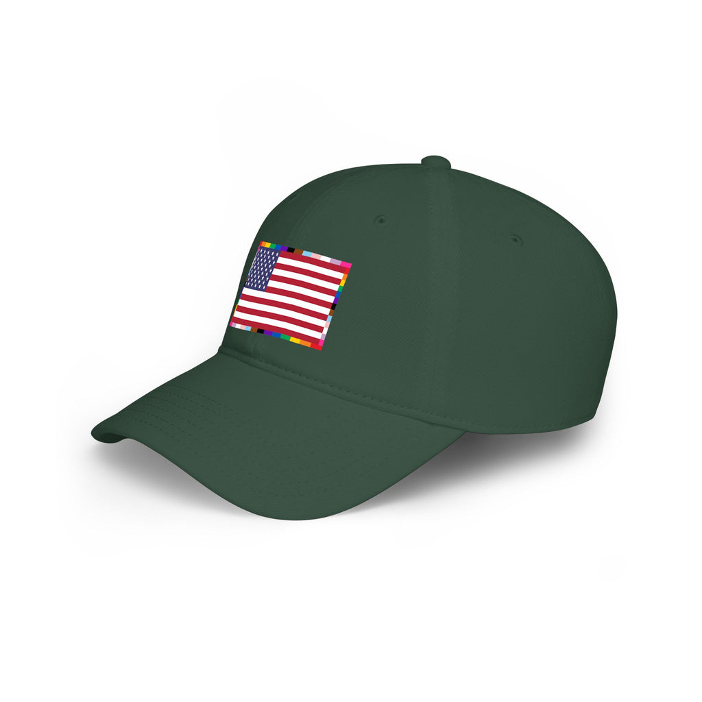 American Unity Flag Baseball Cap — USA Flag, LGBTQ+ Pride Diversity Inclusion