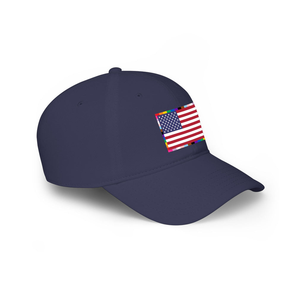American Unity Flag Baseball Cap — USA Flag, LGBTQ+ Pride Diversity Inclusion