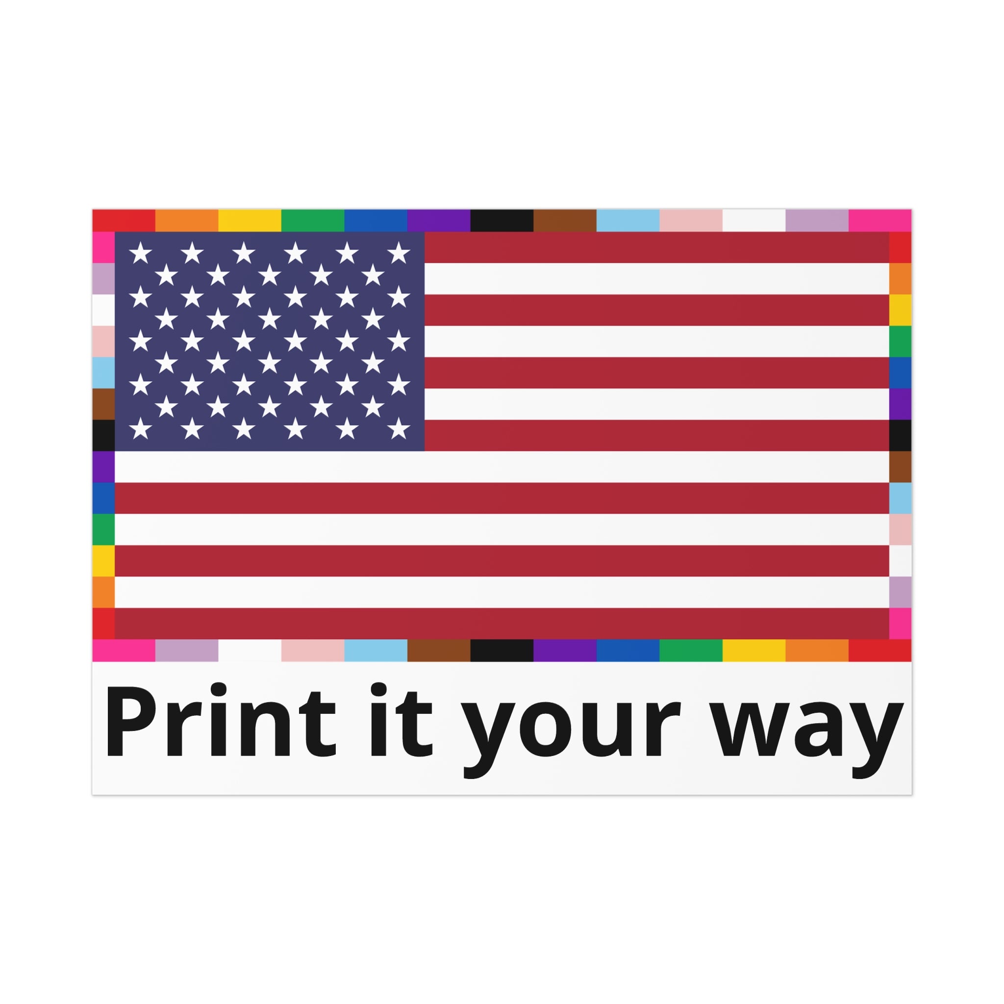 Custom American Unity Flag Poster - USA Patriotic LGBTQ+ Pride