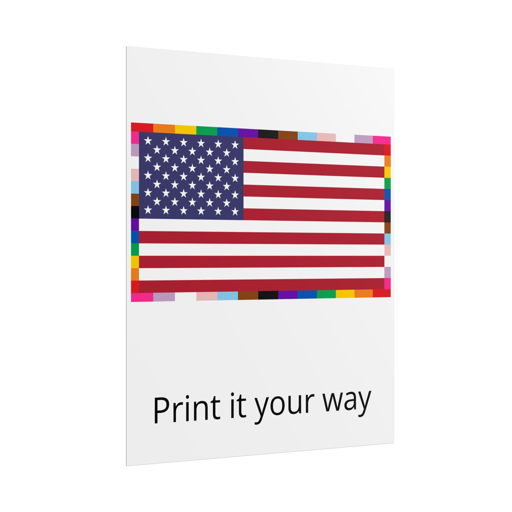 Custom American Unity Flag Poster - | USA Patriotic LGBTQ+ Pride