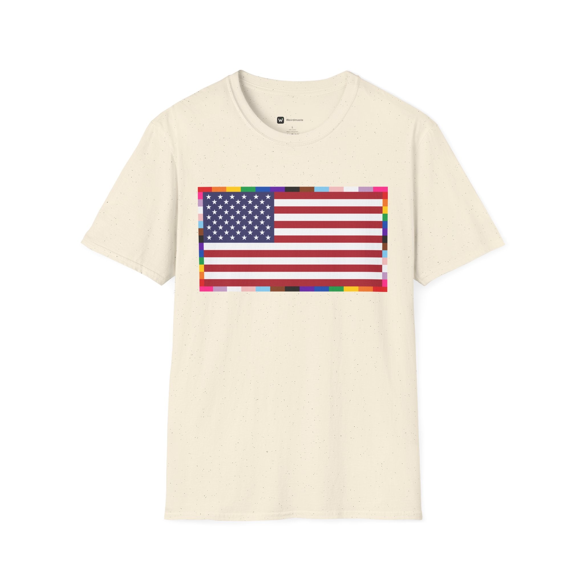 Unisex Tee American Unity Flag | USA Flag T-Shirt, LGBTQ+ Pride Diversity Inclusion