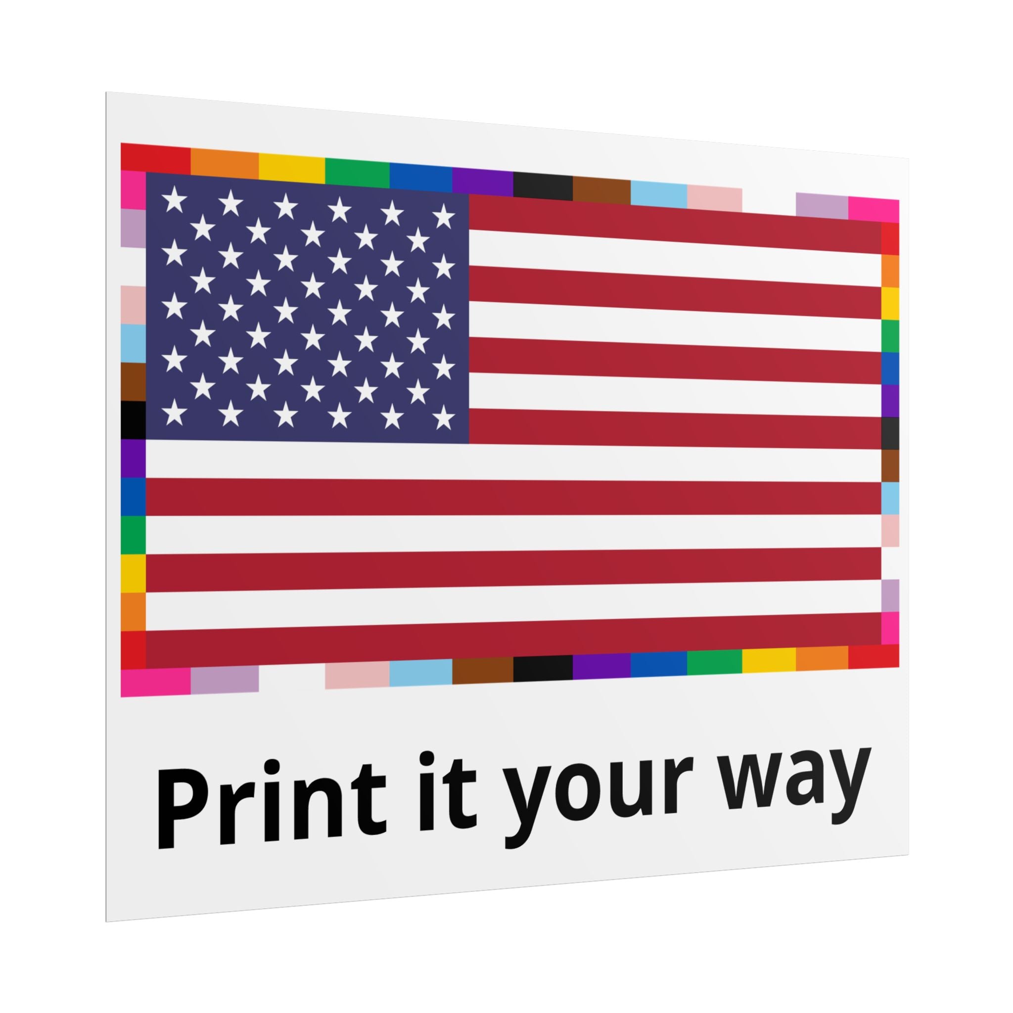Custom American Unity Flag Poster - | USA Patriotic LGBTQ+ Pride