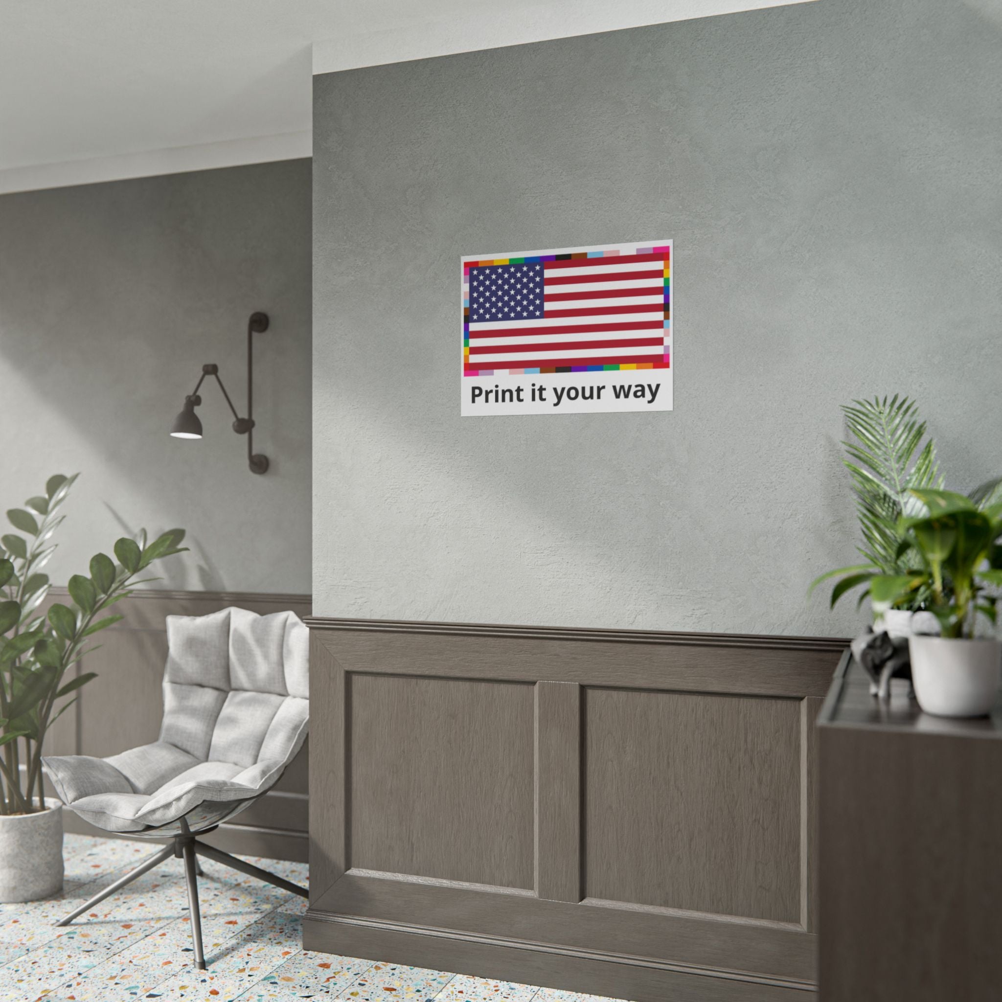 Custom American Unity Flag Poster - | USA Patriotic LGBTQ+ Pride
