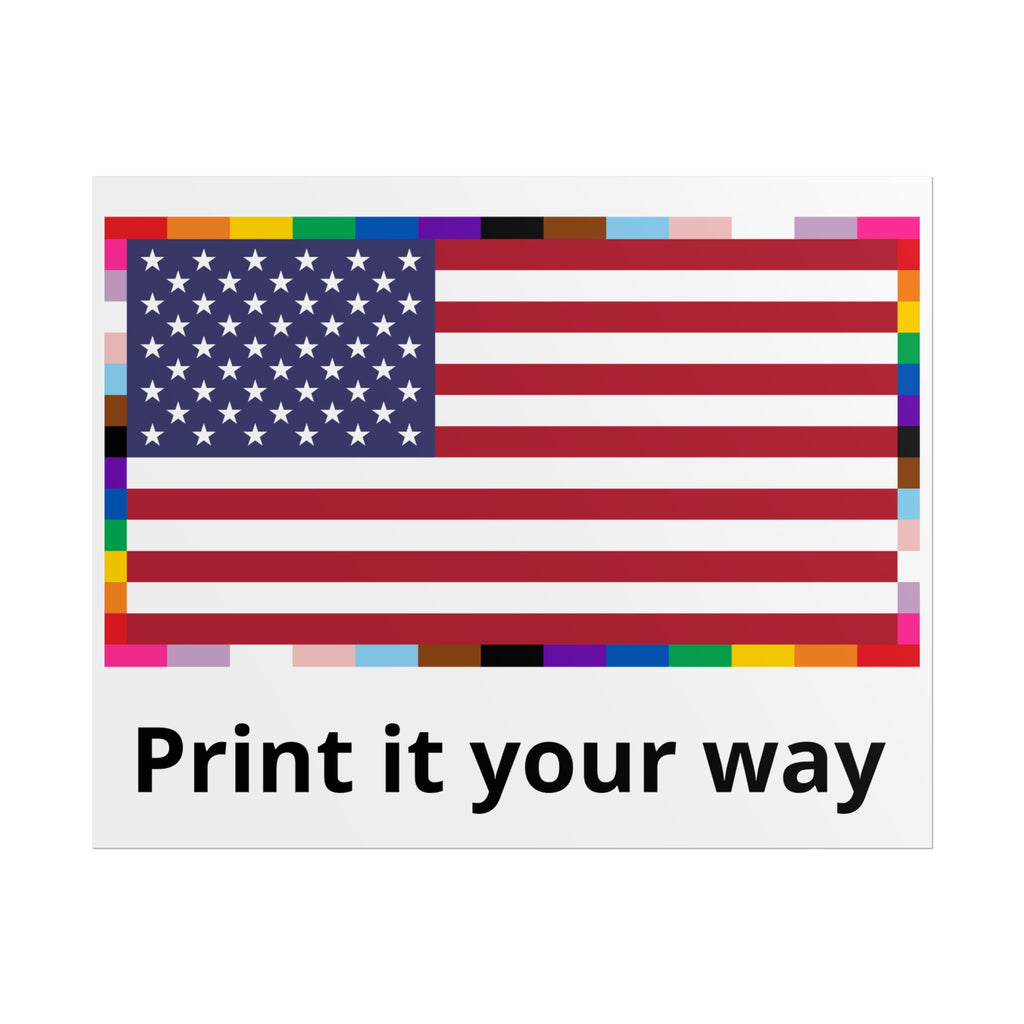 Custom American Unity Flag Poster - | USA Patriotic LGBTQ+ Pride
