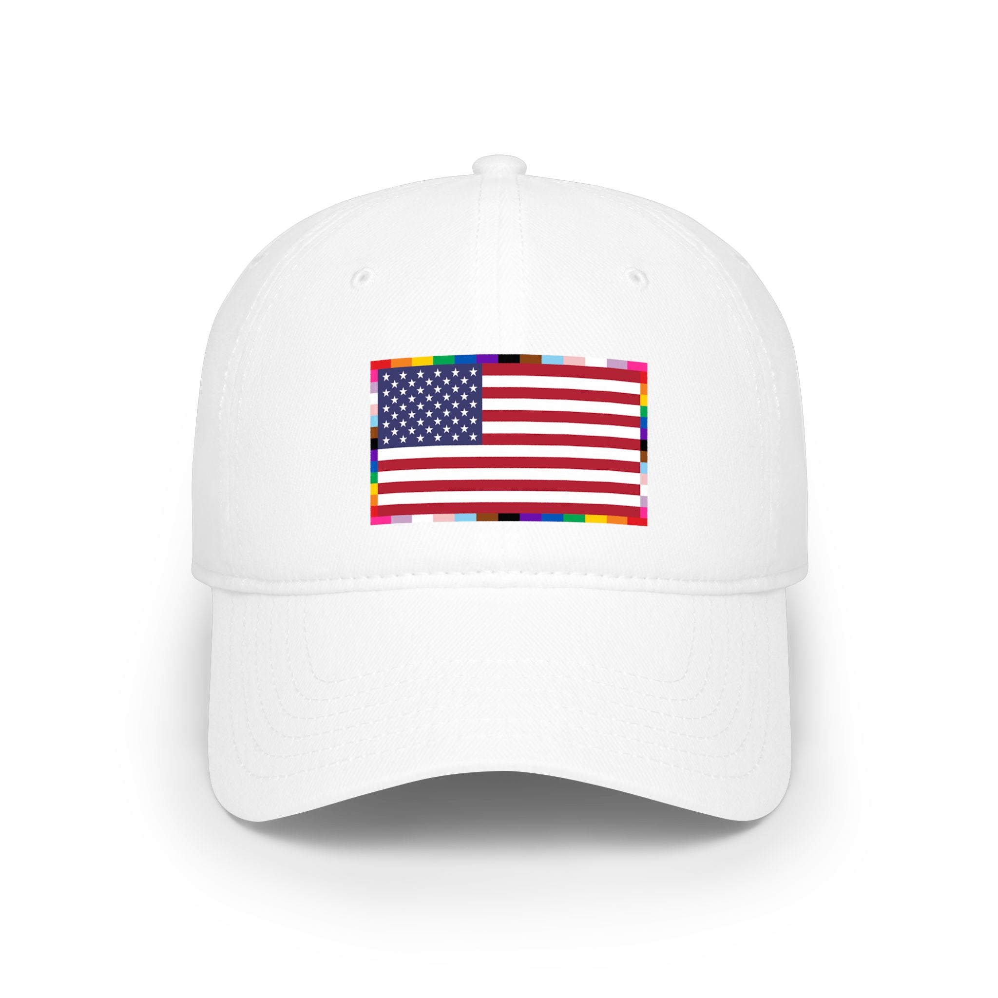 American Unity Flag Baseball Cap — USA Flag, LGBTQ+ Pride Diversity Inclusion
