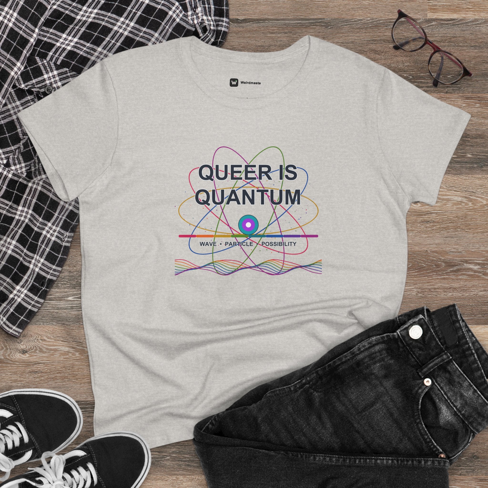 Women's Cotton Tee - Queer is Quantum- LGBTQ+ Pride Diversity Inclusion