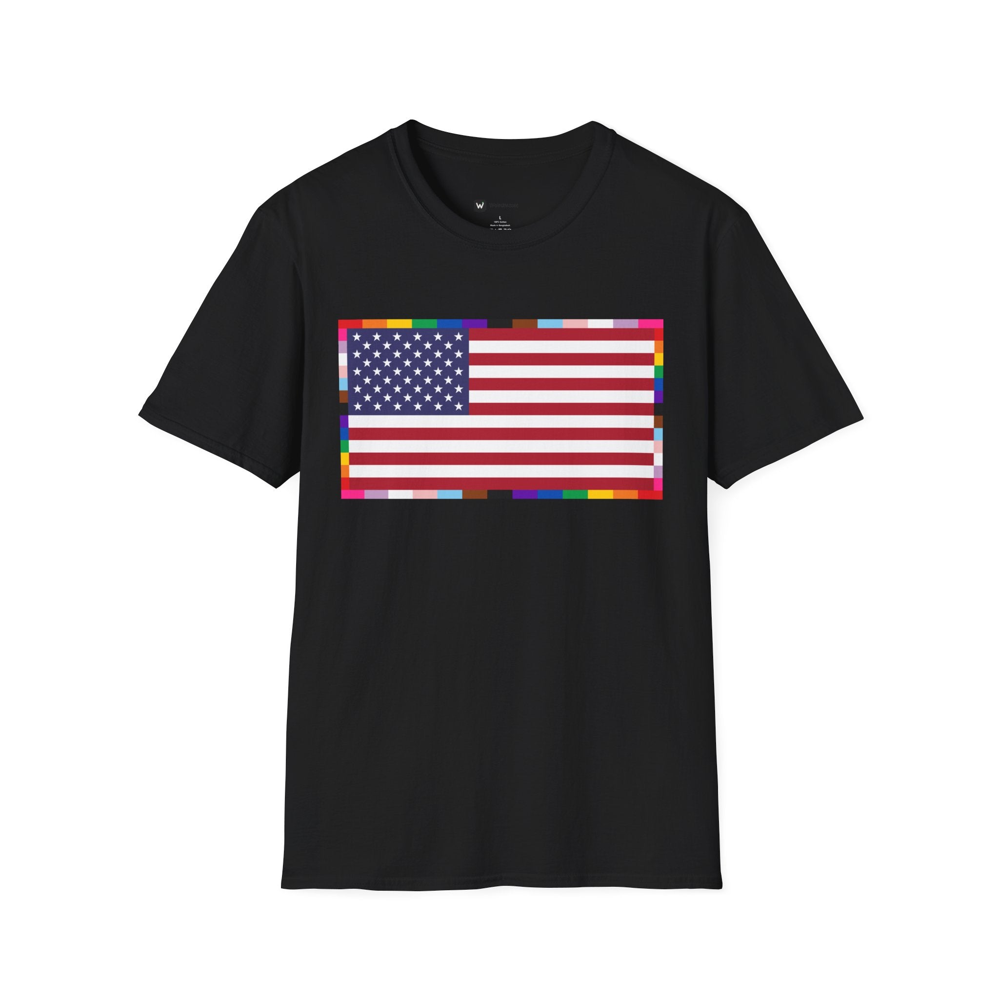 Unisex Tee American Unity Flag | USA Flag T-Shirt, LGBTQ+ Pride Diversity Inclusion