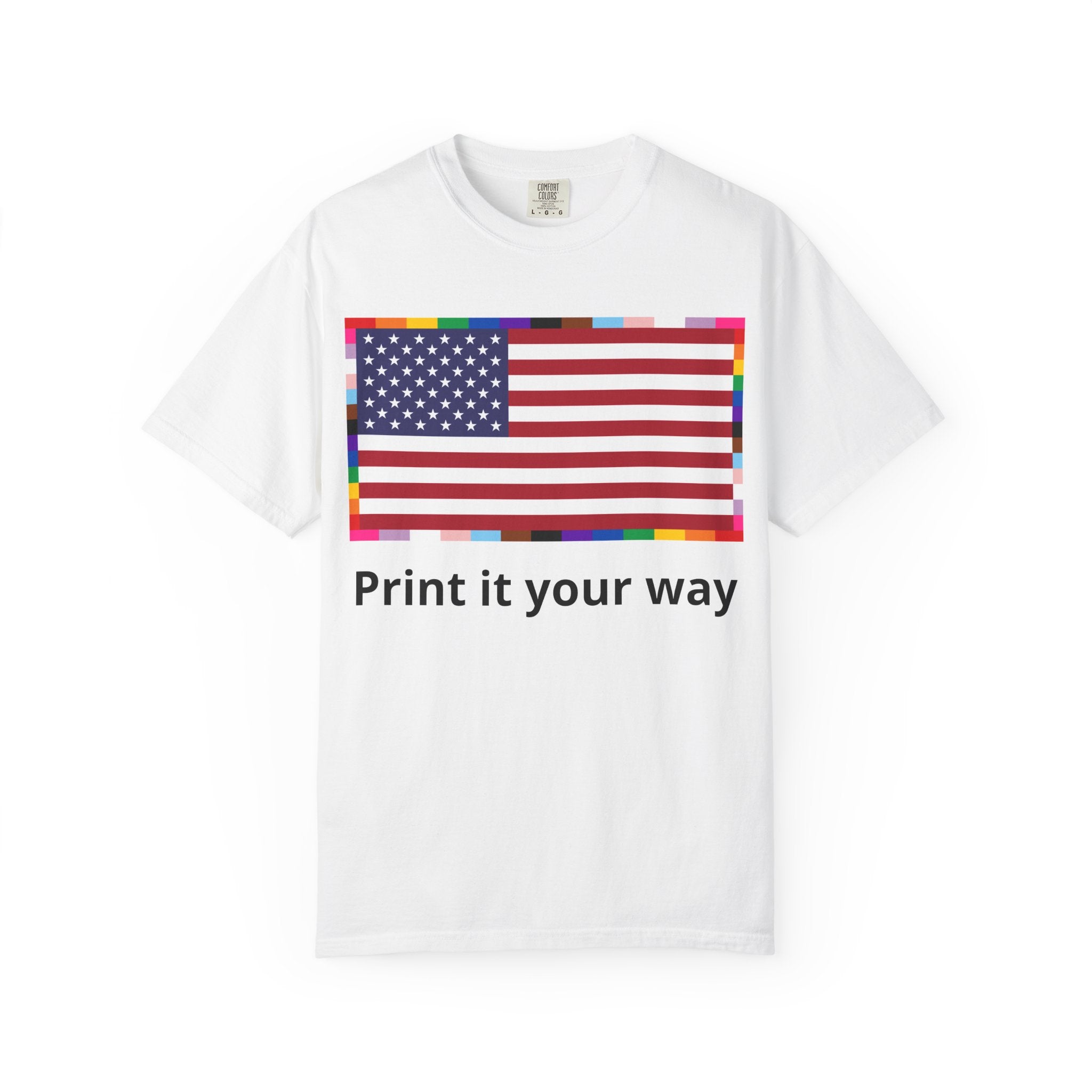 American Flag Graphic T-Shirt — "Print it your way" Patriotic Tee