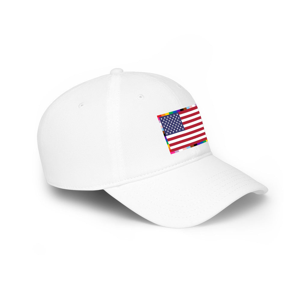 American Unity Flag Baseball Cap — USA Flag, LGBTQ+ Pride Diversity Inclusion