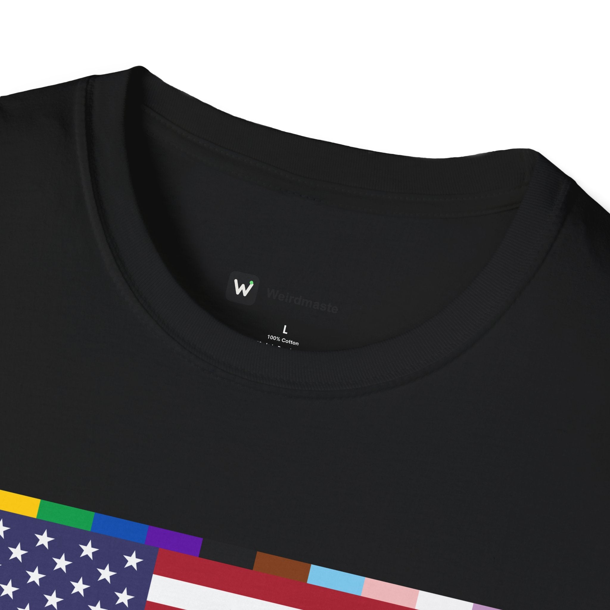 Unisex Tee American Unity Flag | USA Flag T-Shirt, LGBTQ+ Pride Diversity Inclusion