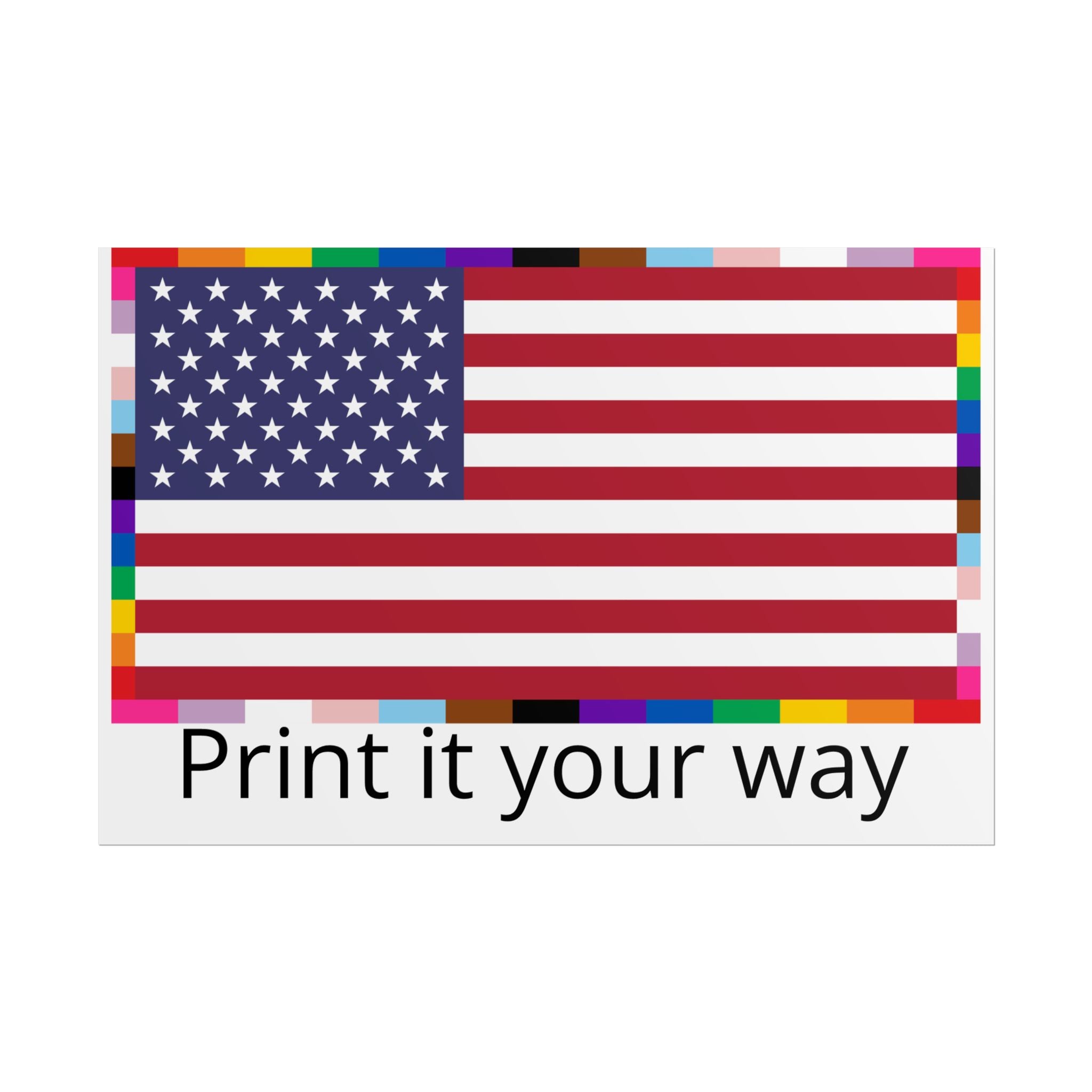 Custom American Unity Flag Poster - | USA Patriotic LGBTQ+ Pride