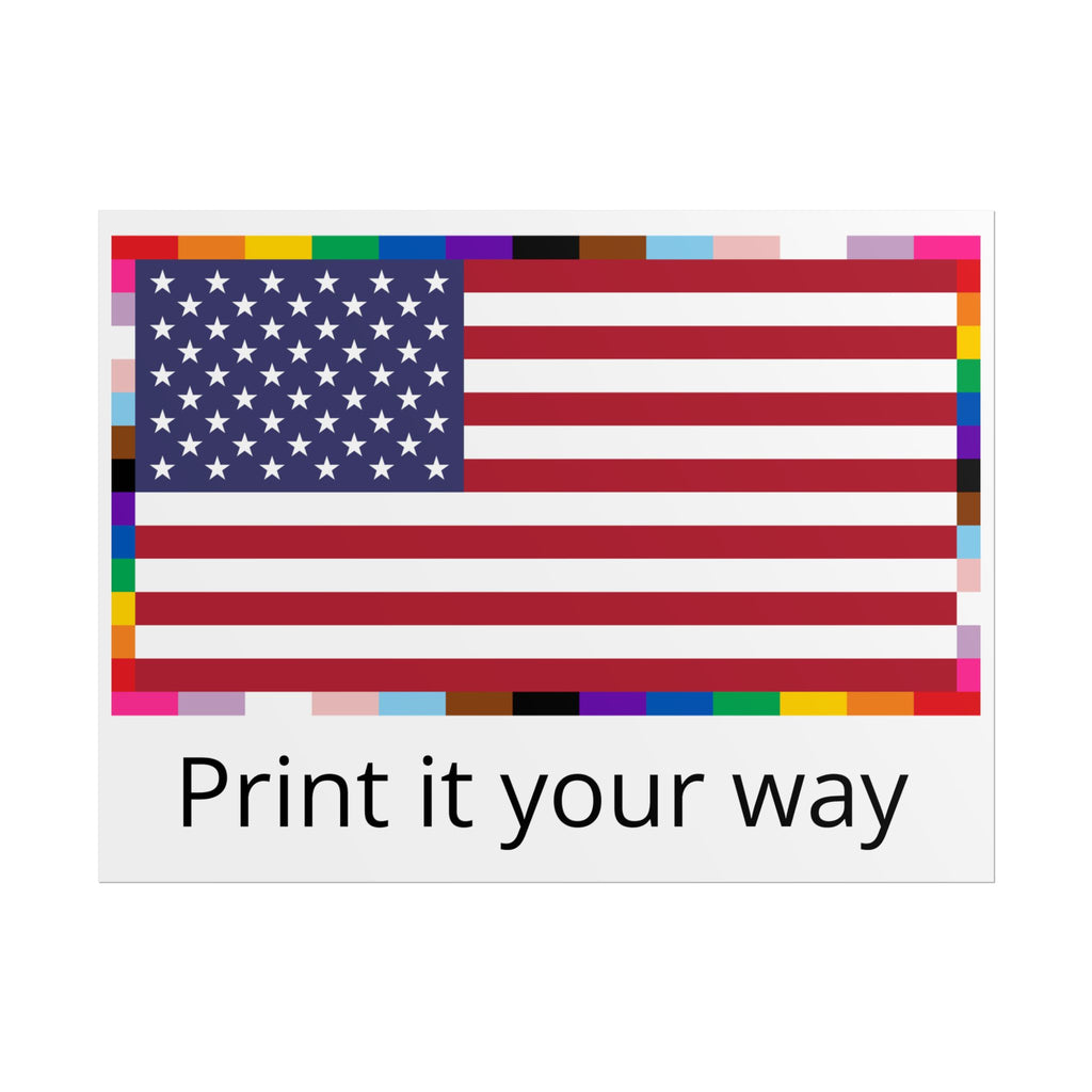 Custom American Unity Flag Poster - | USA Patriotic LGBTQ+ Pride