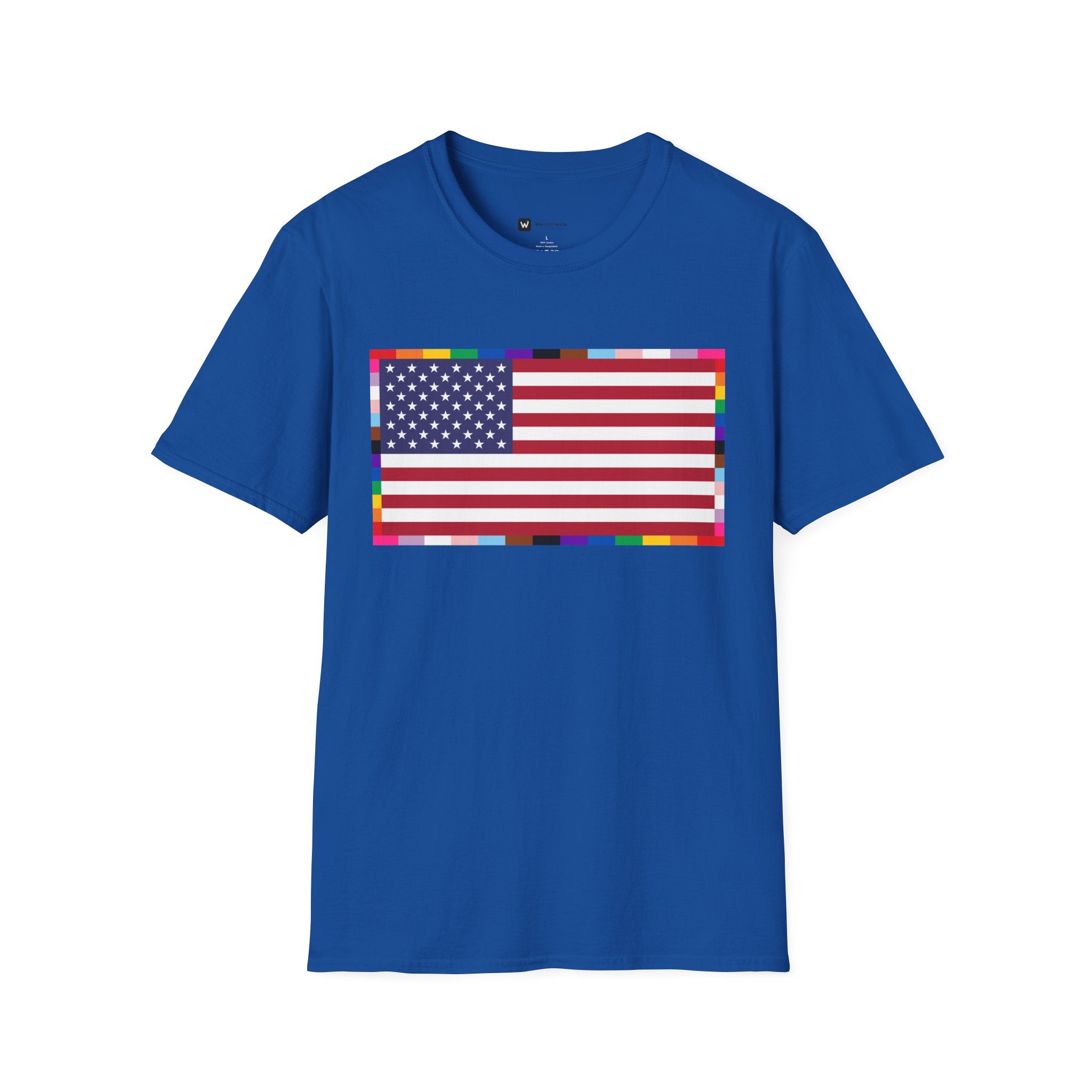 Unisex Tee American Unity Flag | USA Flag T-Shirt, LGBTQ+ Pride Diversity Inclusion