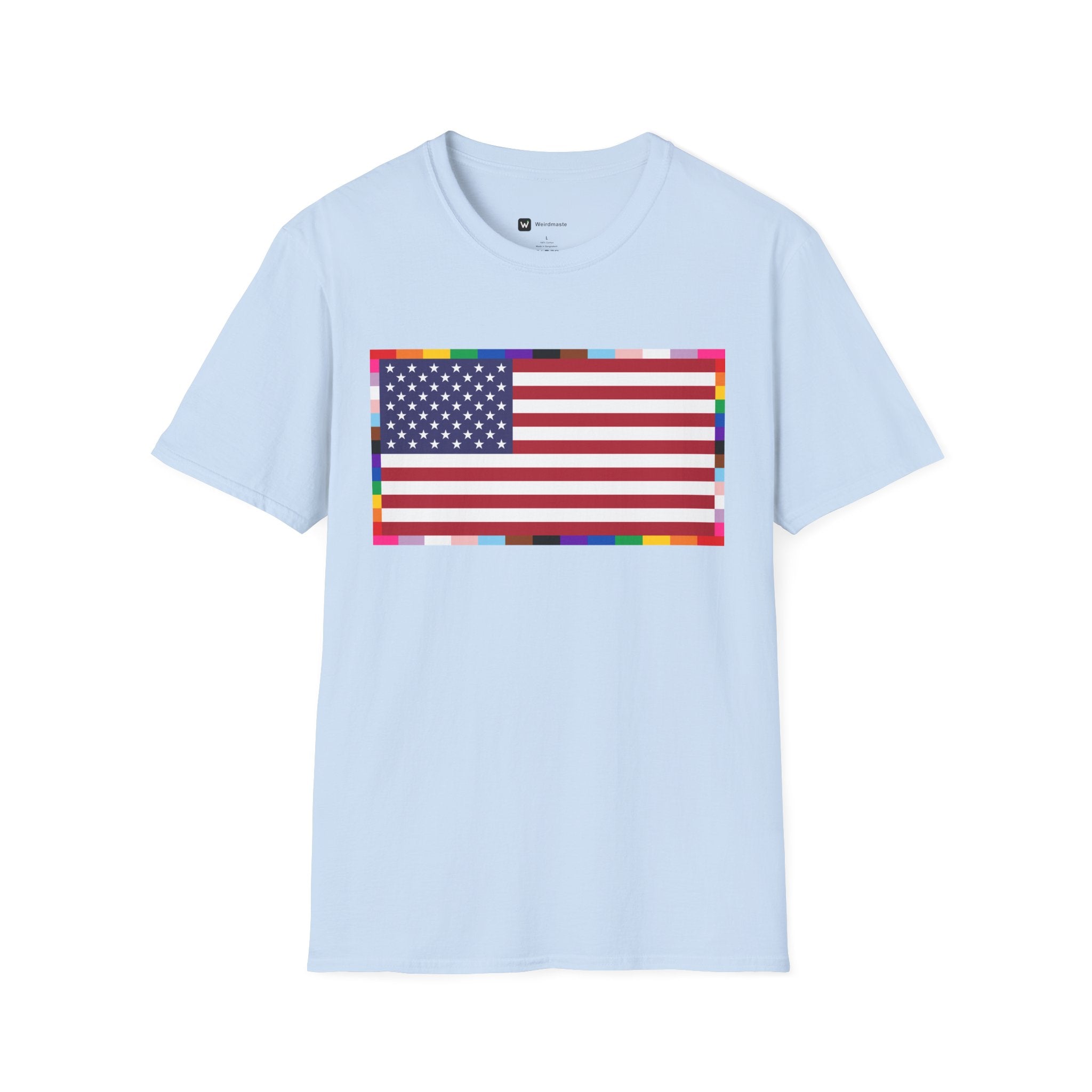 Unisex Tee American Unity Flag | USA Flag T-Shirt, LGBTQ+ Pride Diversity Inclusion