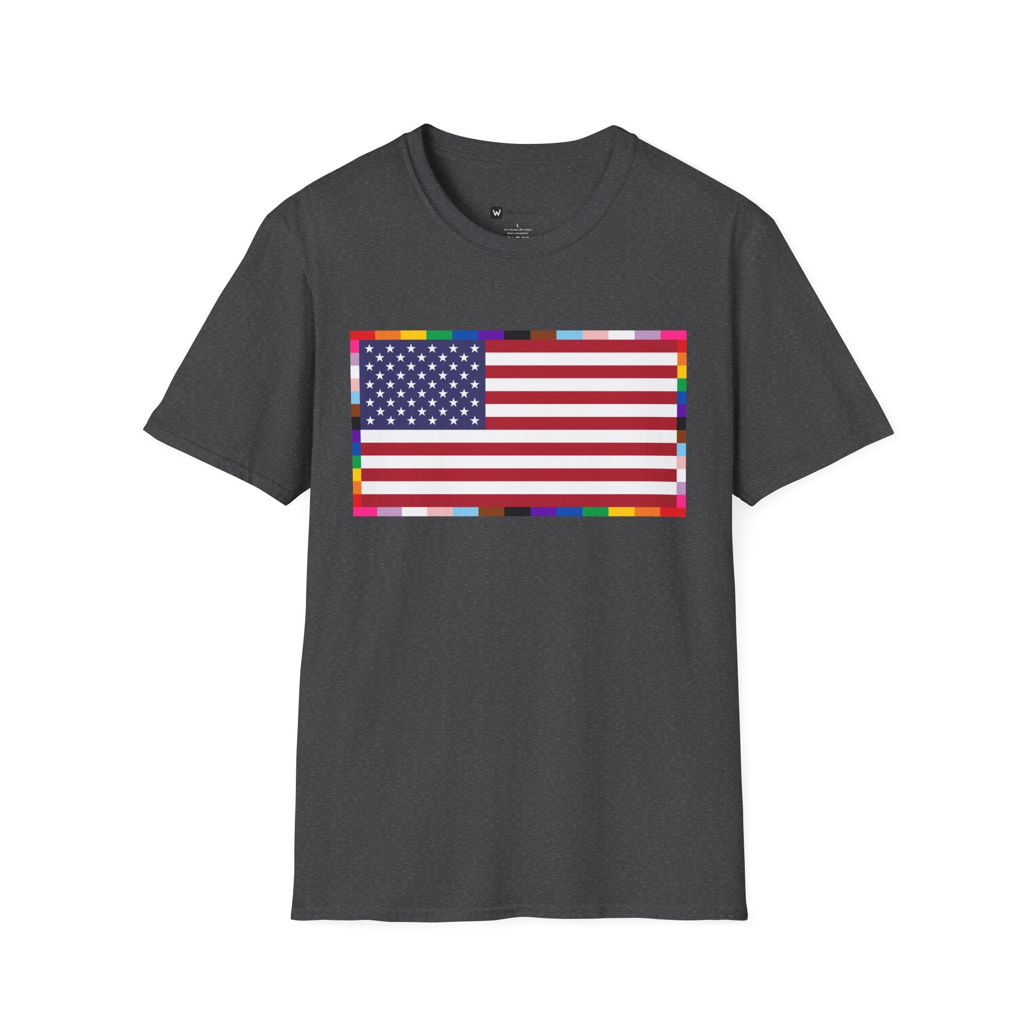 Unisex Tee American Unity Flag | USA Flag T-Shirt, LGBTQ+ Pride Diversity Inclusion