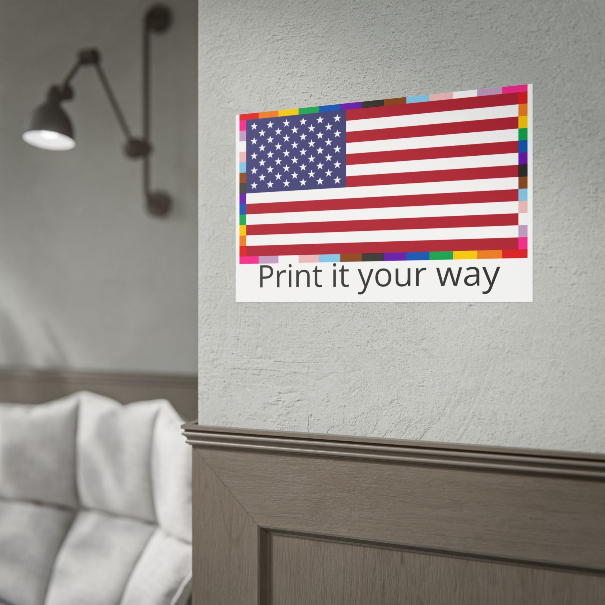 Custom American Unity Flag Poster - | USA Patriotic LGBTQ+ Pride