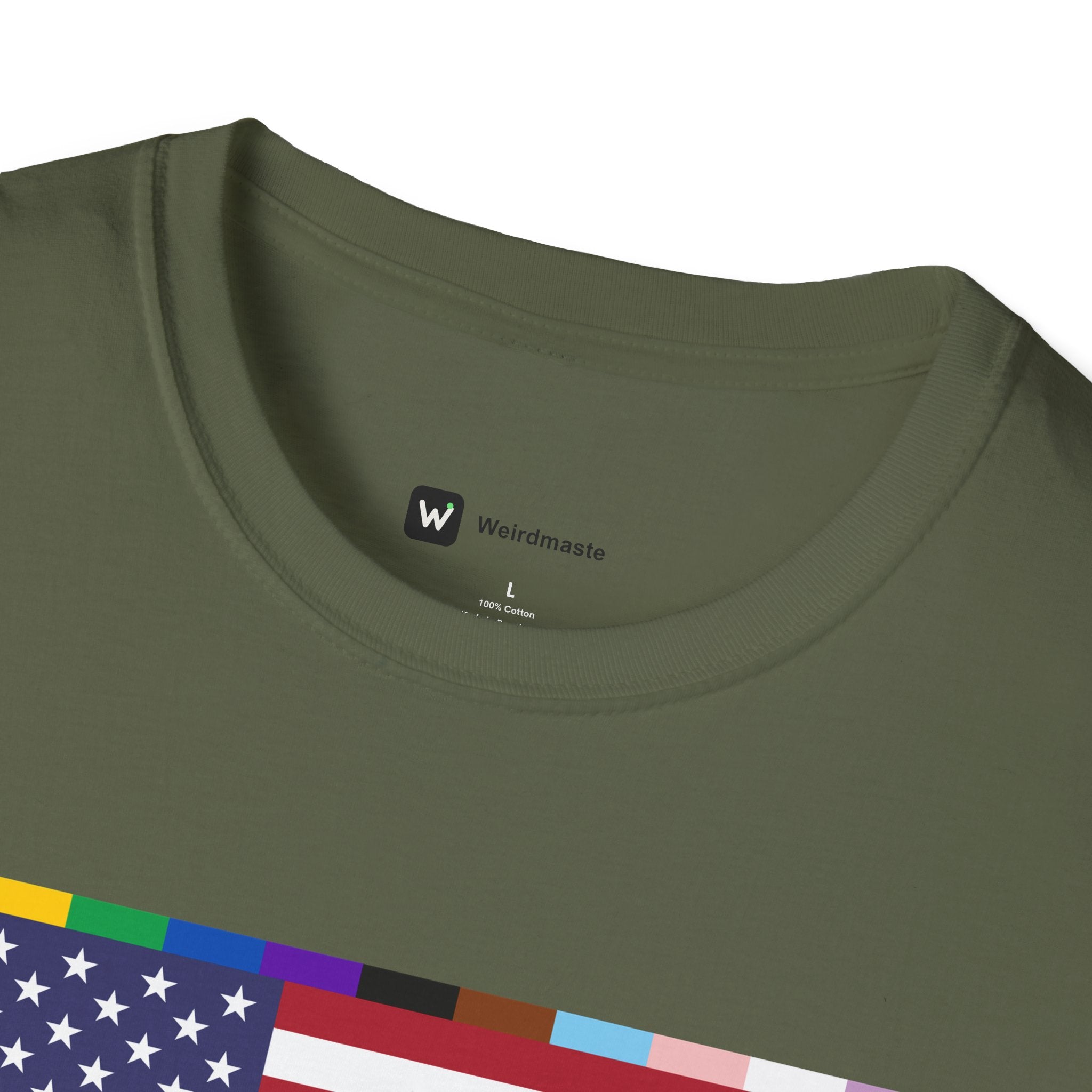 Unisex Tee American Unity Flag | USA Flag T-Shirt, LGBTQ+ Pride Diversity Inclusion