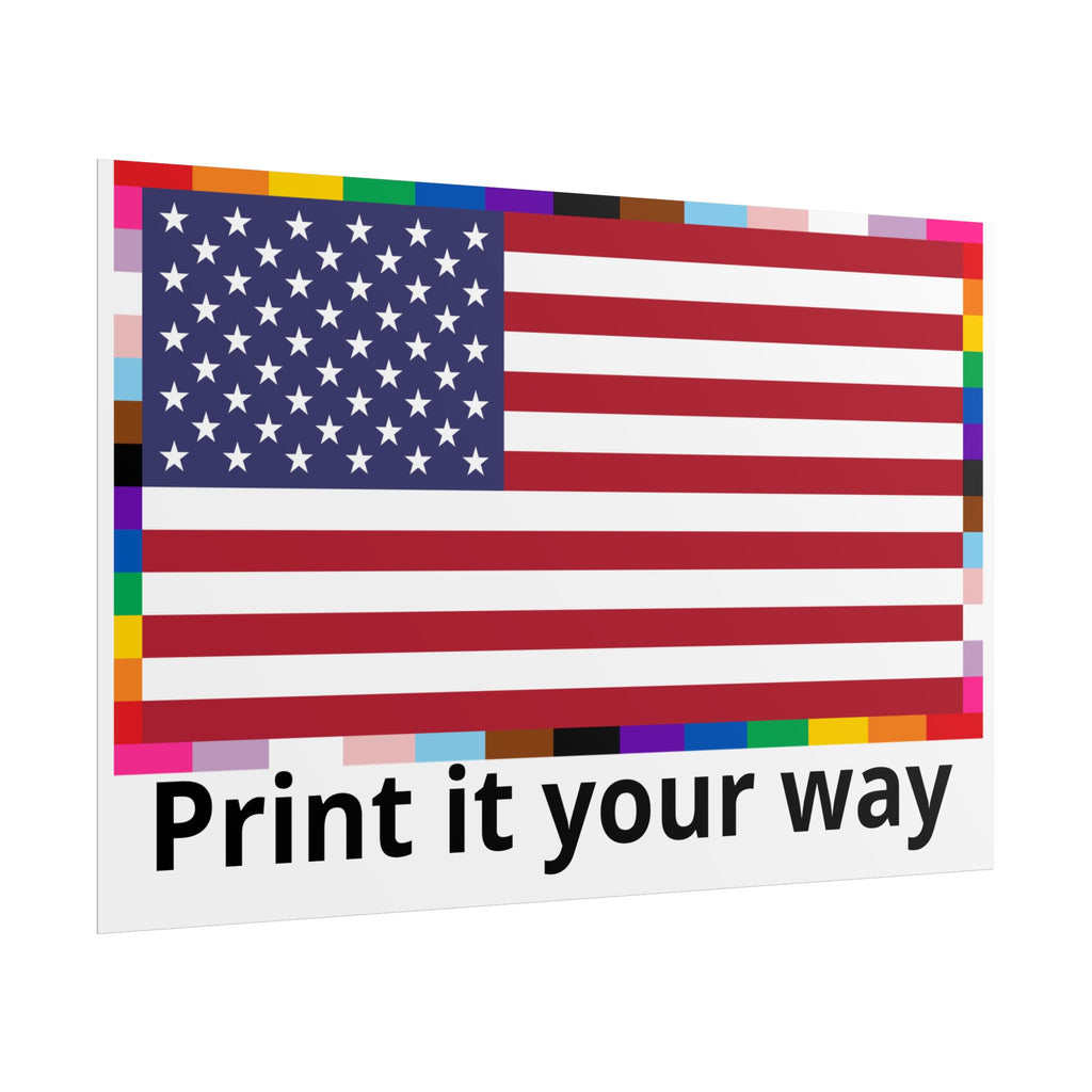 Custom American Unity Flag Poster - | USA Patriotic LGBTQ+ Pride