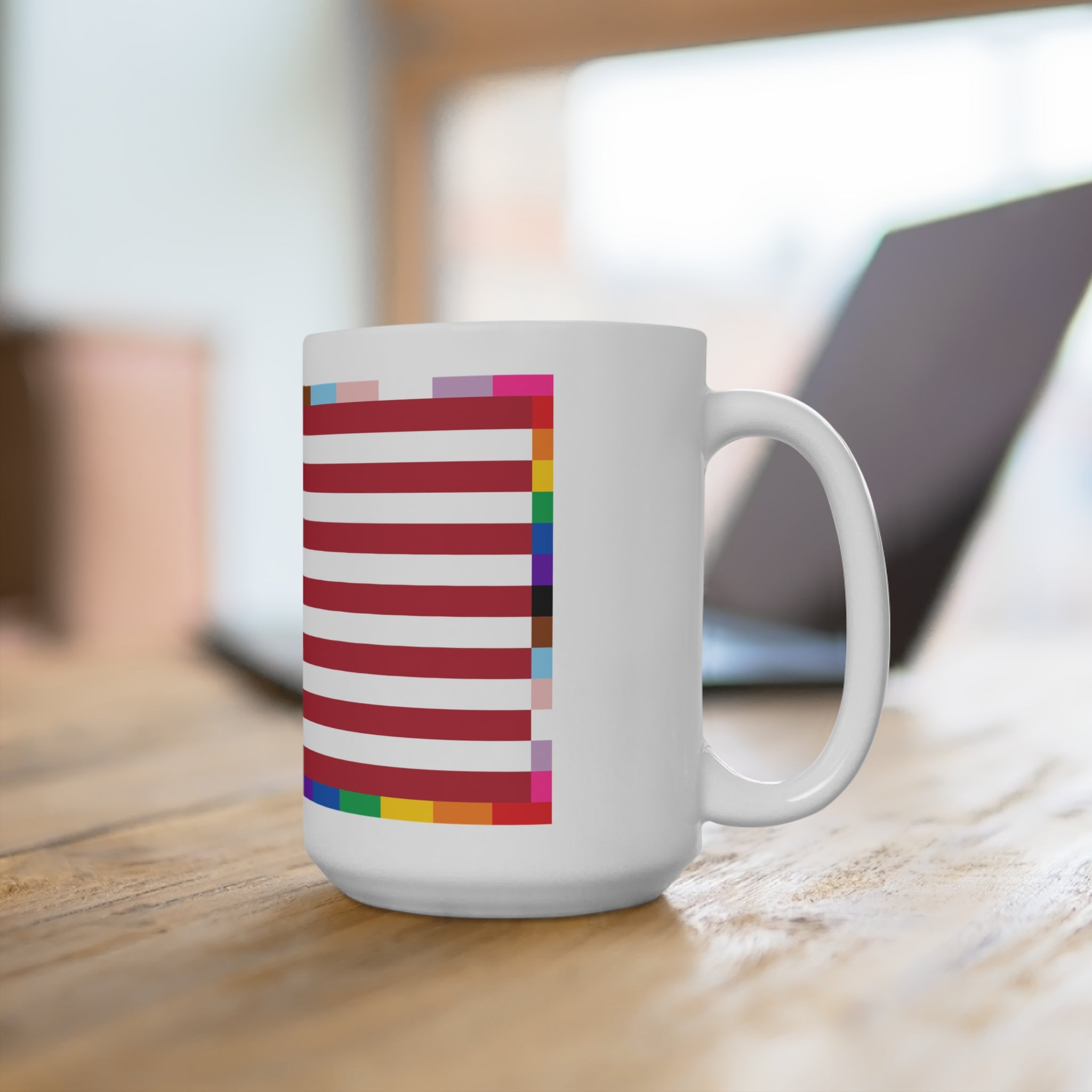 American Unity Flag Mug / Coffee Cup— 15oz USA  LGBTQ+ Pride Diversity Inclusion