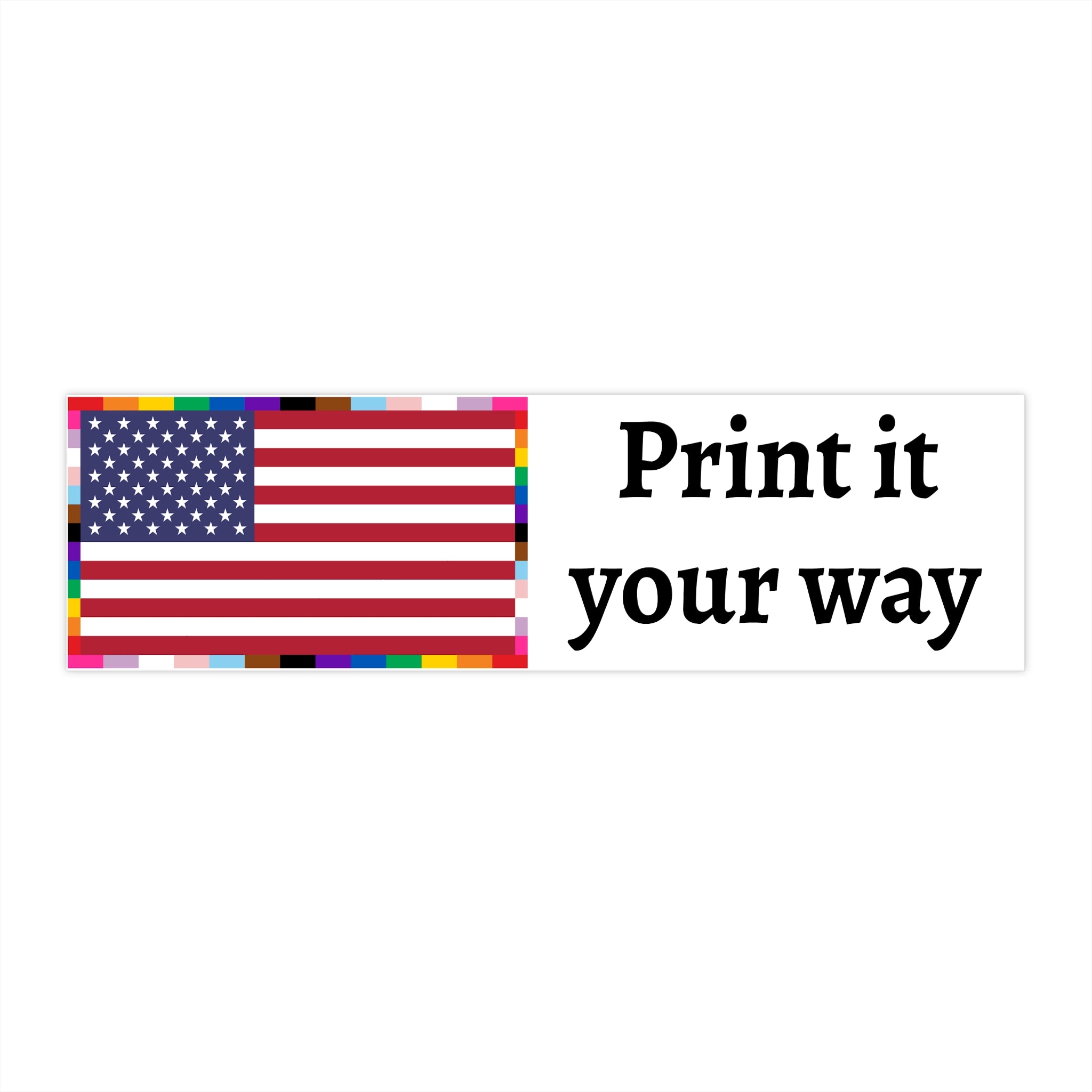 American Unity Flag Bumper Sticker —  Custom LGBTQ+ Pride Diversity Inclusion