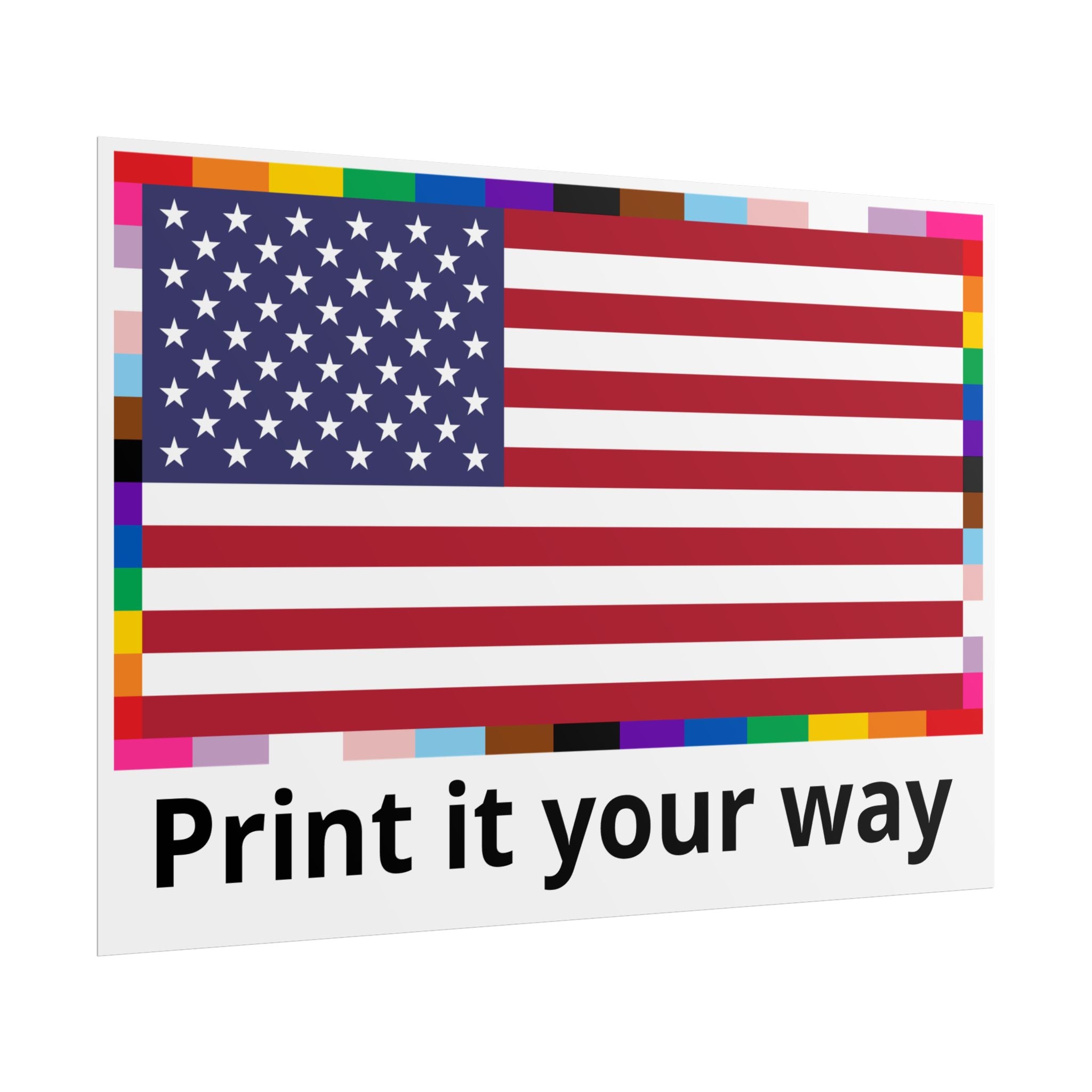 Custom American Unity Flag Poster - | USA Patriotic LGBTQ+ Pride
