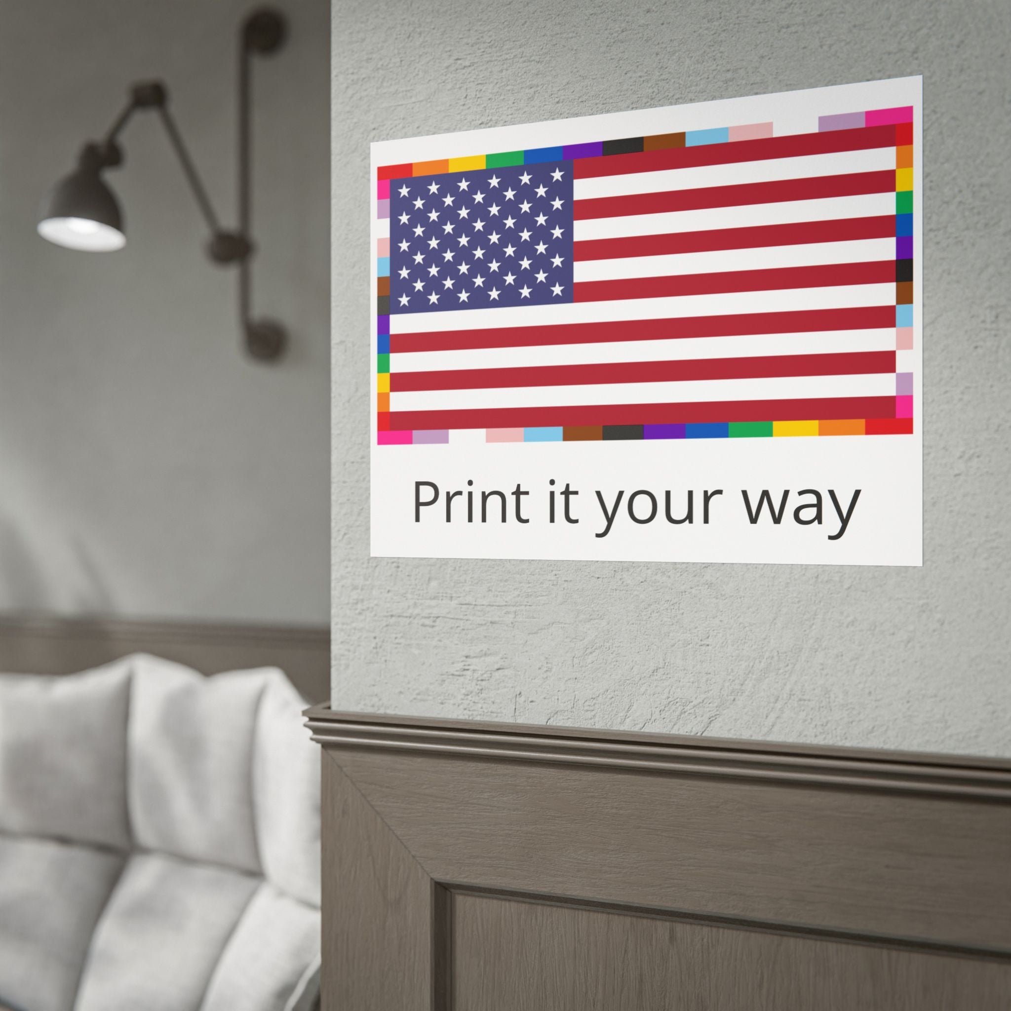 Custom American Unity Flag Poster - | USA Patriotic LGBTQ+ Pride