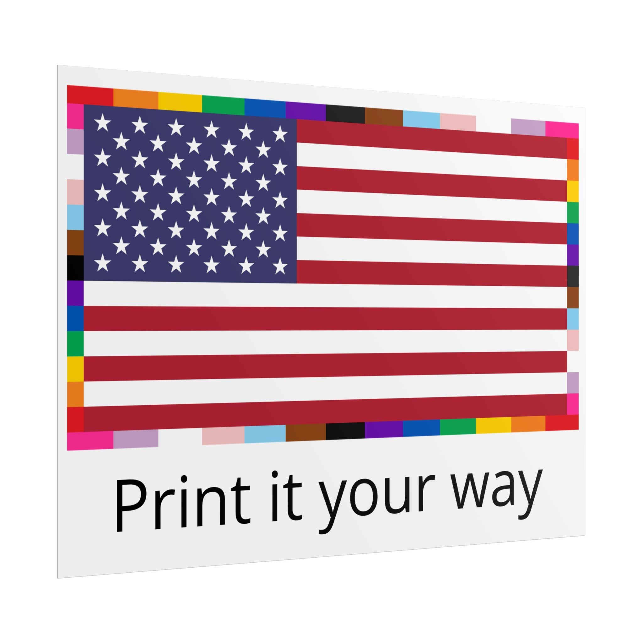 Custom American Unity Flag Poster - | USA Patriotic LGBTQ+ Pride