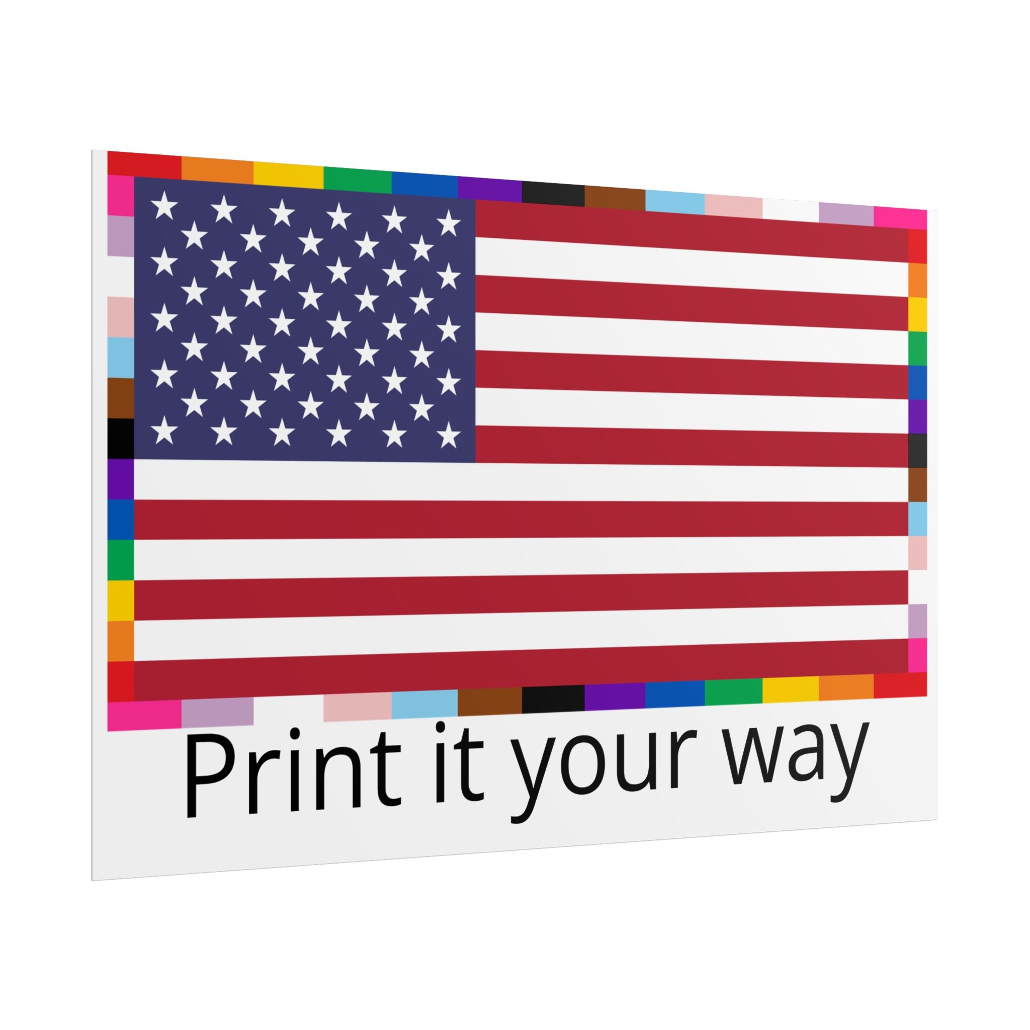 Custom American Unity Flag Poster - | USA Patriotic LGBTQ+ Pride