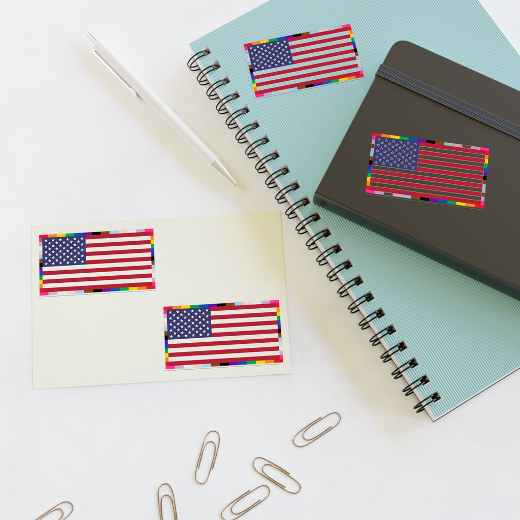American Unity Flag Sticker Sheet —Pride & Inclusion LGBTQ+