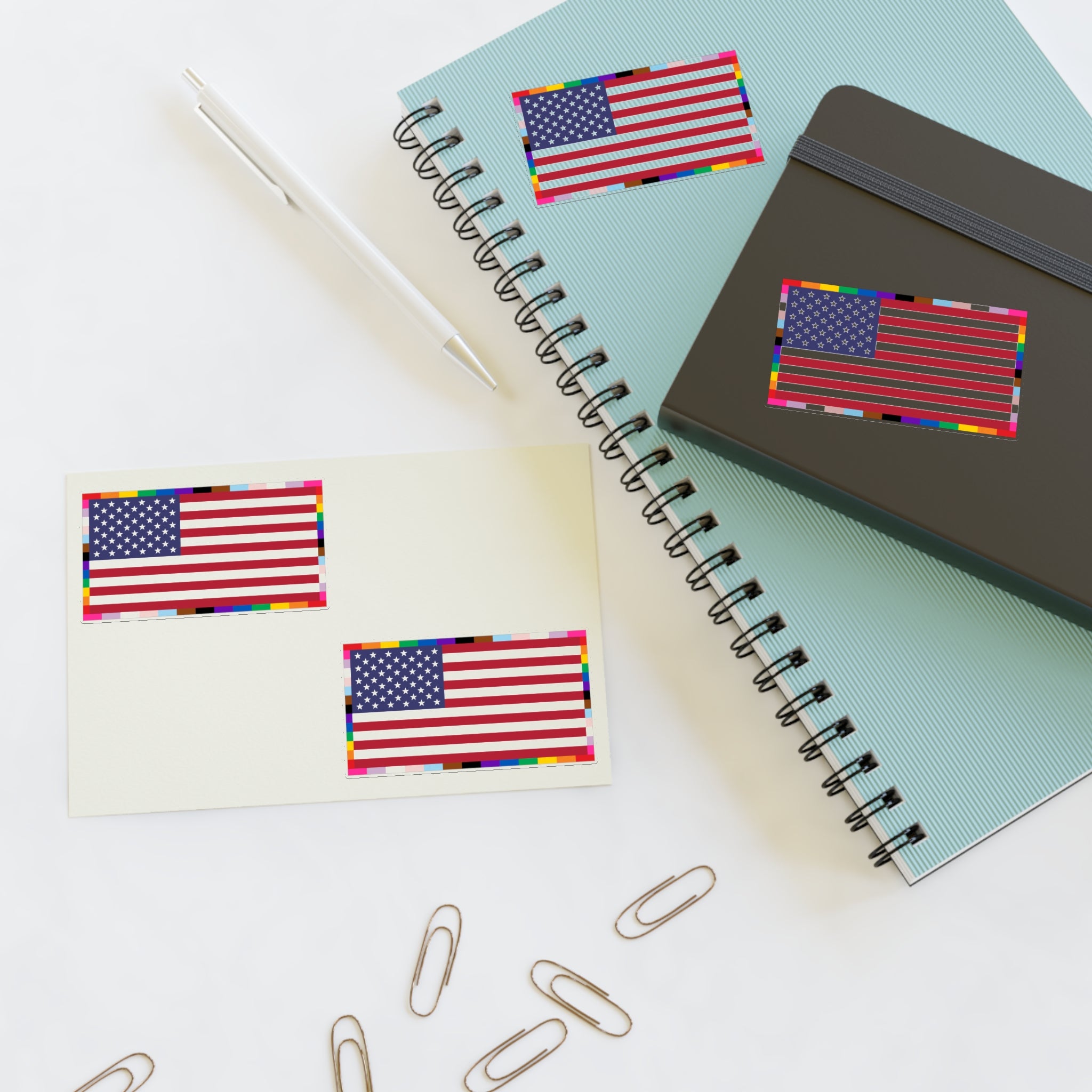 American Unity Flag Sticker Sheet —Pride & Inclusion LGBTQ+