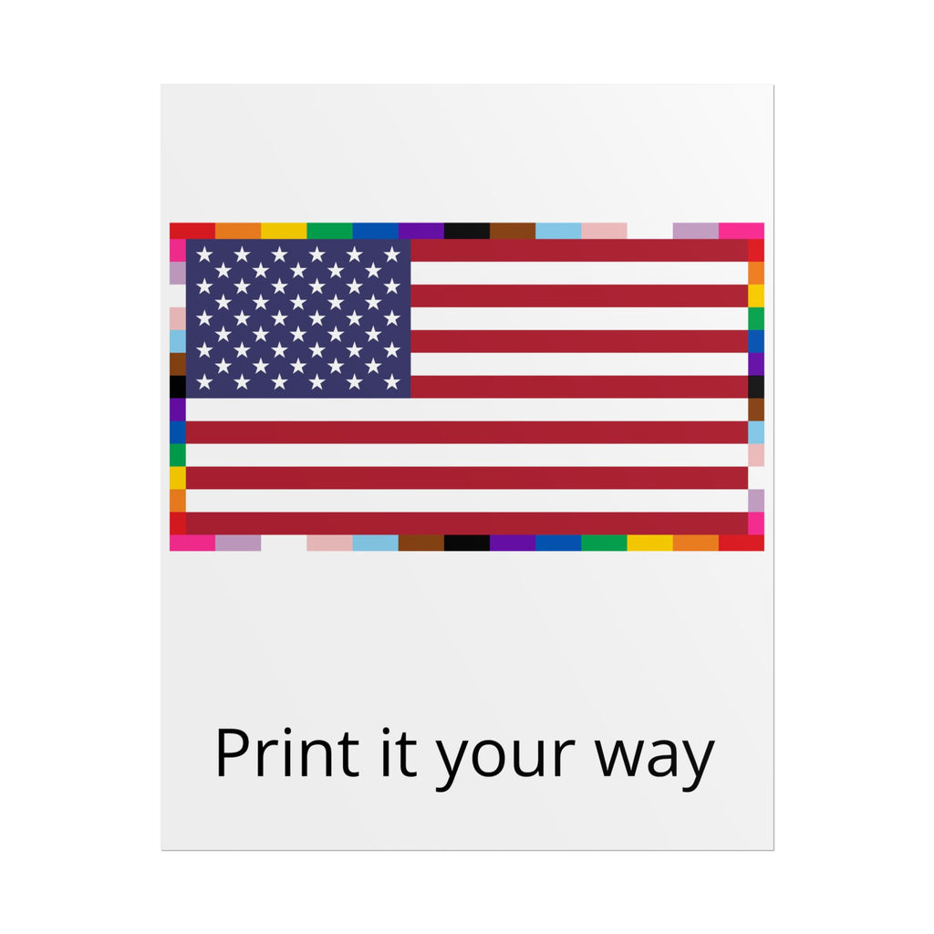Custom American Unity Flag Poster - | USA Patriotic LGBTQ+ Pride