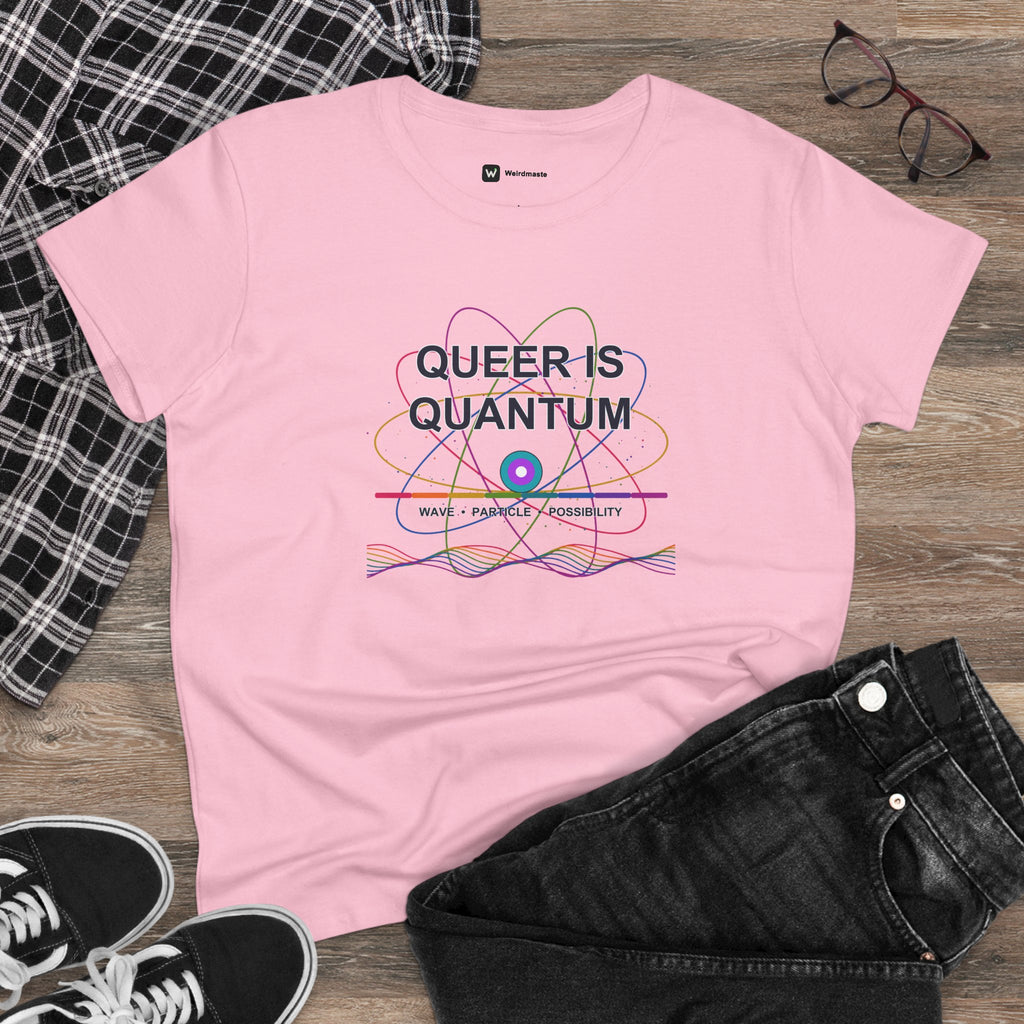 Women's Cotton Tee - Queer is Quantum- LGBTQ+ Pride Diversity Inclusion