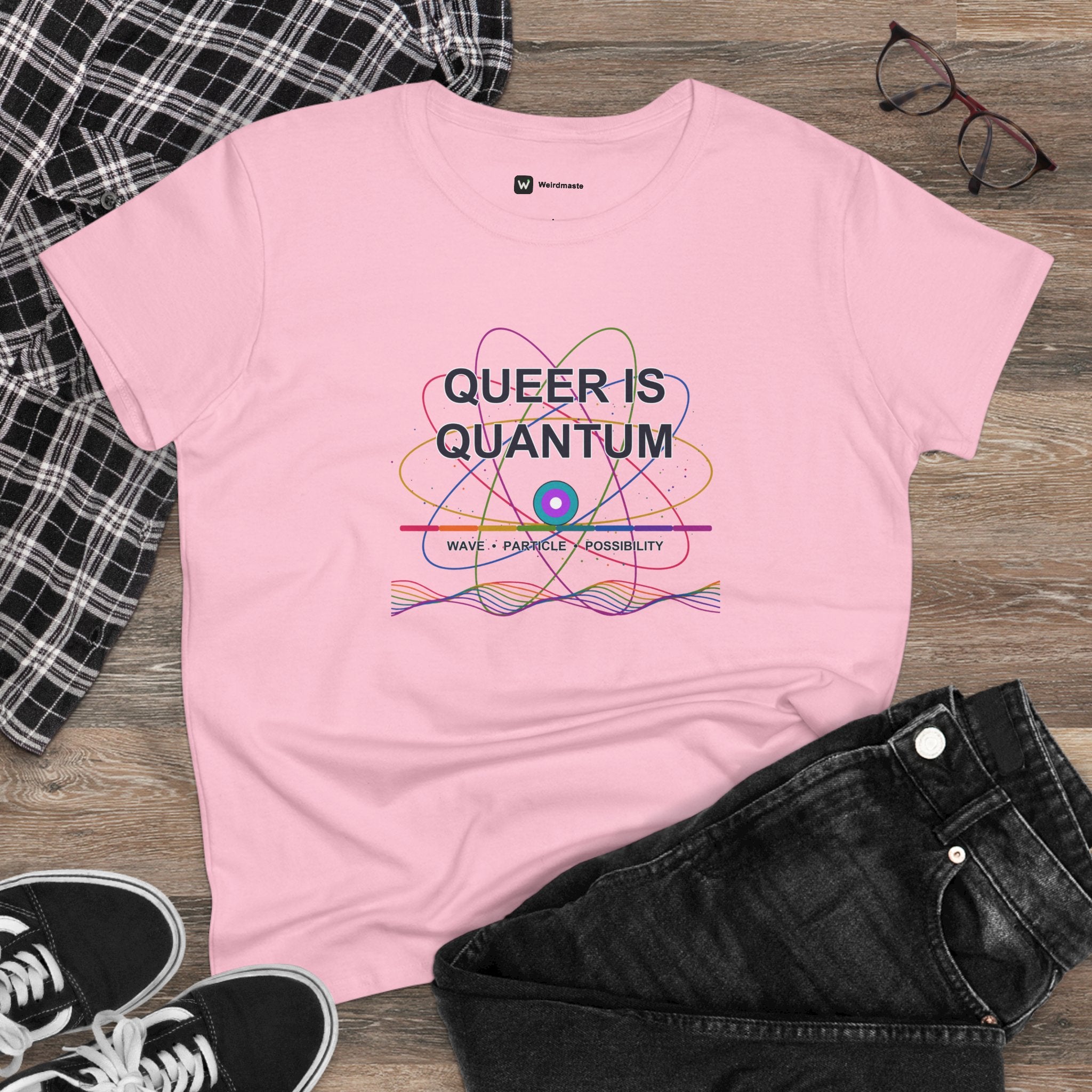 Women's Cotton Tee - Queer is Quantum- LGBTQ+ Pride Diversity Inclusion