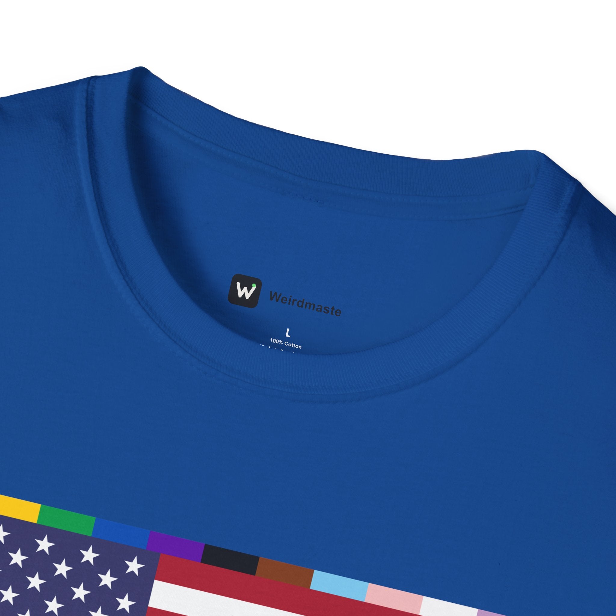 Unisex Tee American Unity Flag | USA Flag T-Shirt, LGBTQ+ Pride Diversity Inclusion