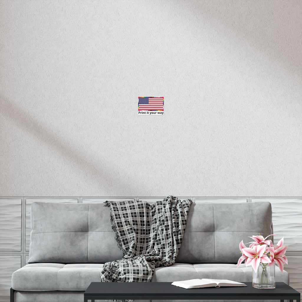 Custom American Unity Flag Poster - USA Patriotic LGBTQ+ Pride